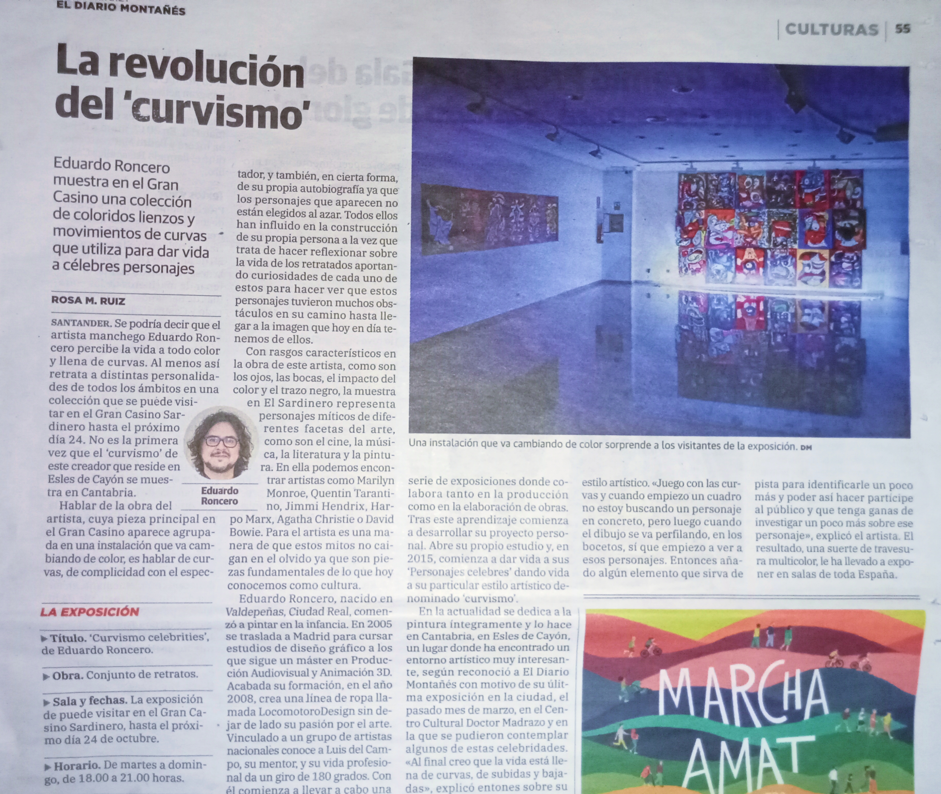 Exposición Curvismo Eduardo Roncero – Gran Casino El Sardinero- Santander 2021