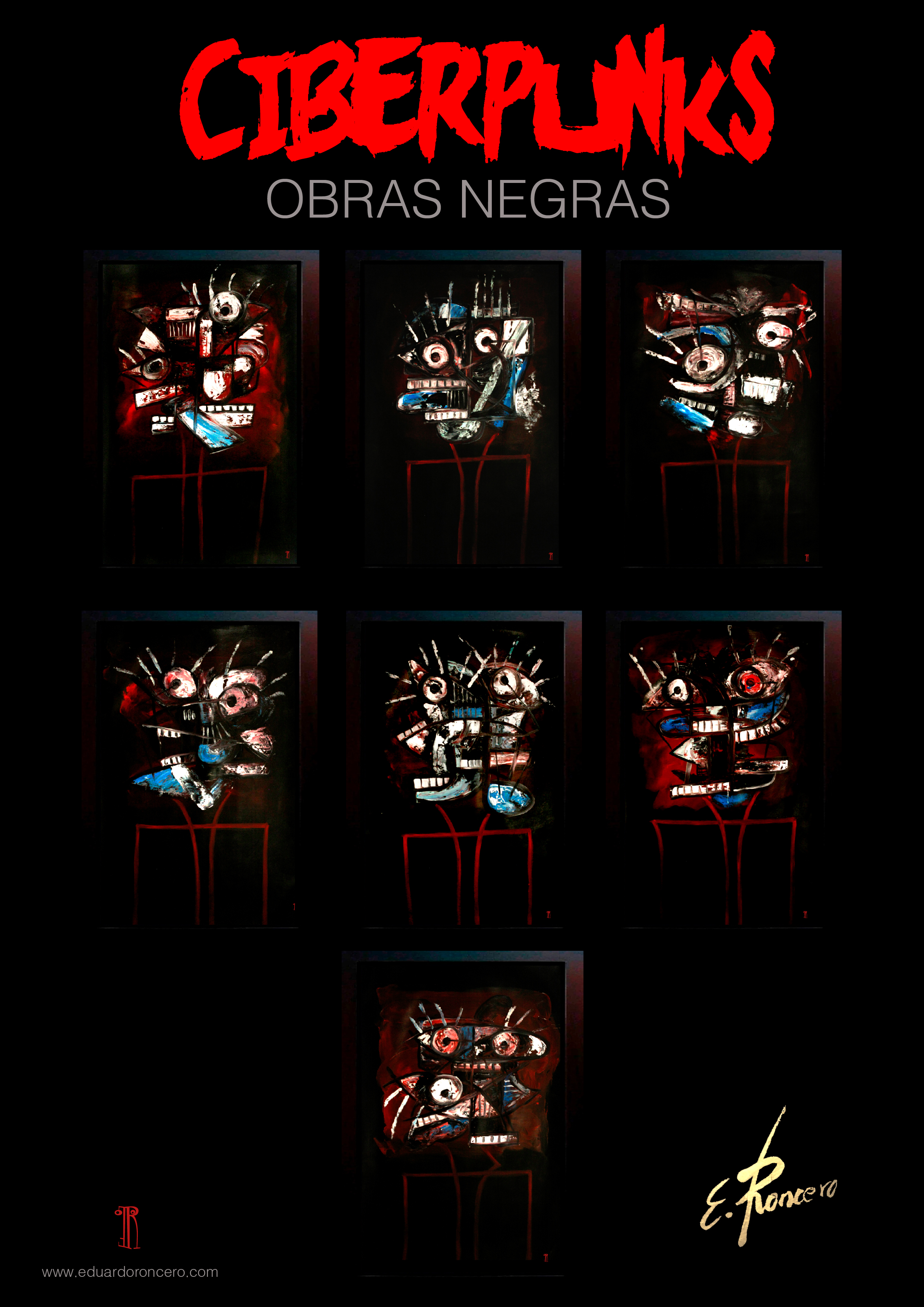 ciberpunks – SERIE IV- obras negras – Eduardo Roncero 2025