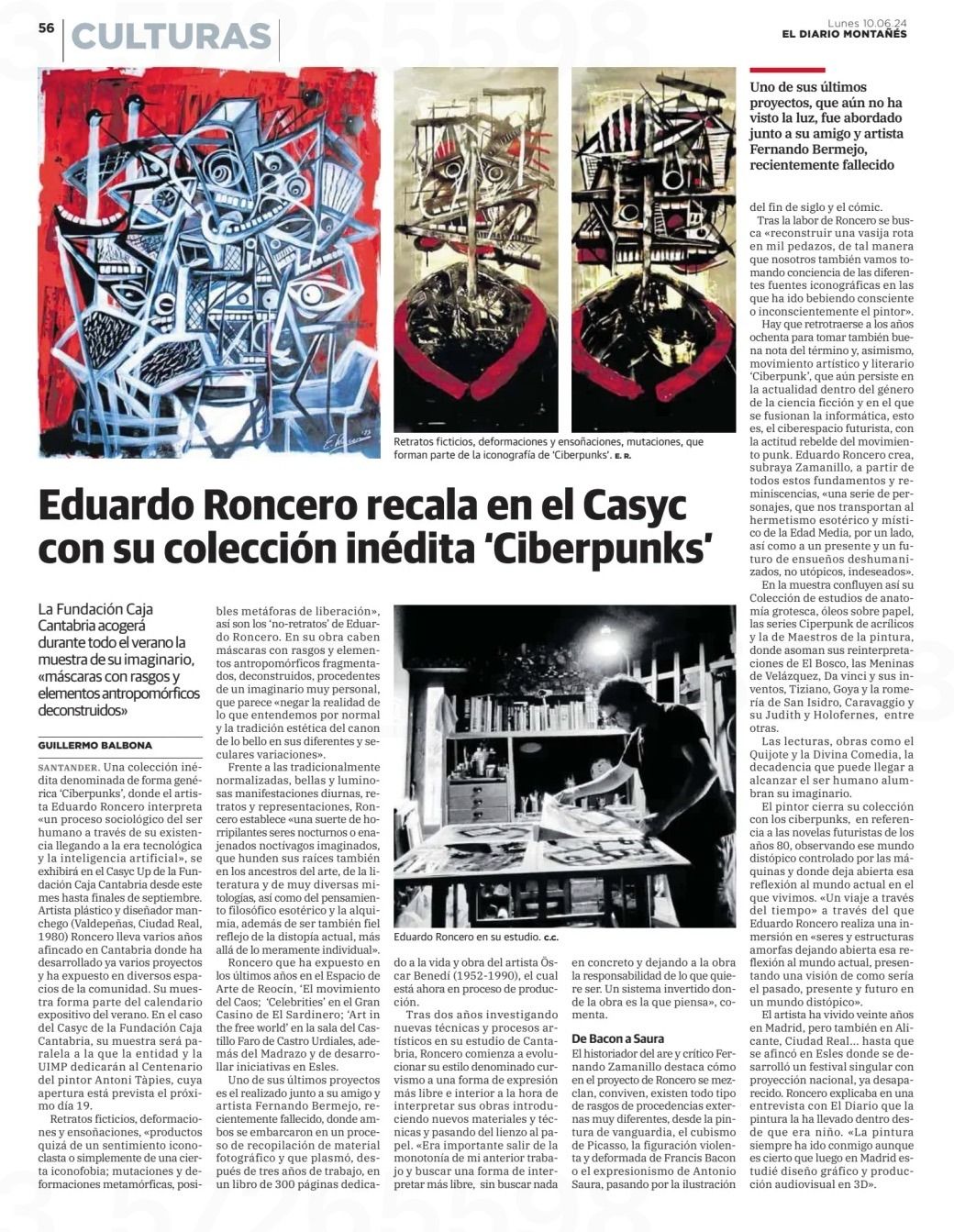 Fundación Caja Cantabria CASYC UP. Exposición Ciberpunks Eduardo Roncero 2024